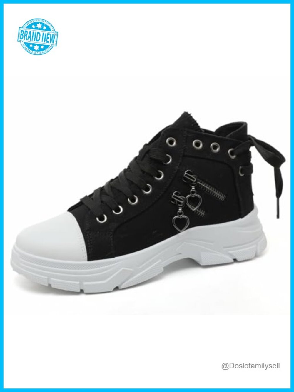 High Top Canvas Sneakers Walking Shoes Lace Up Non Slip